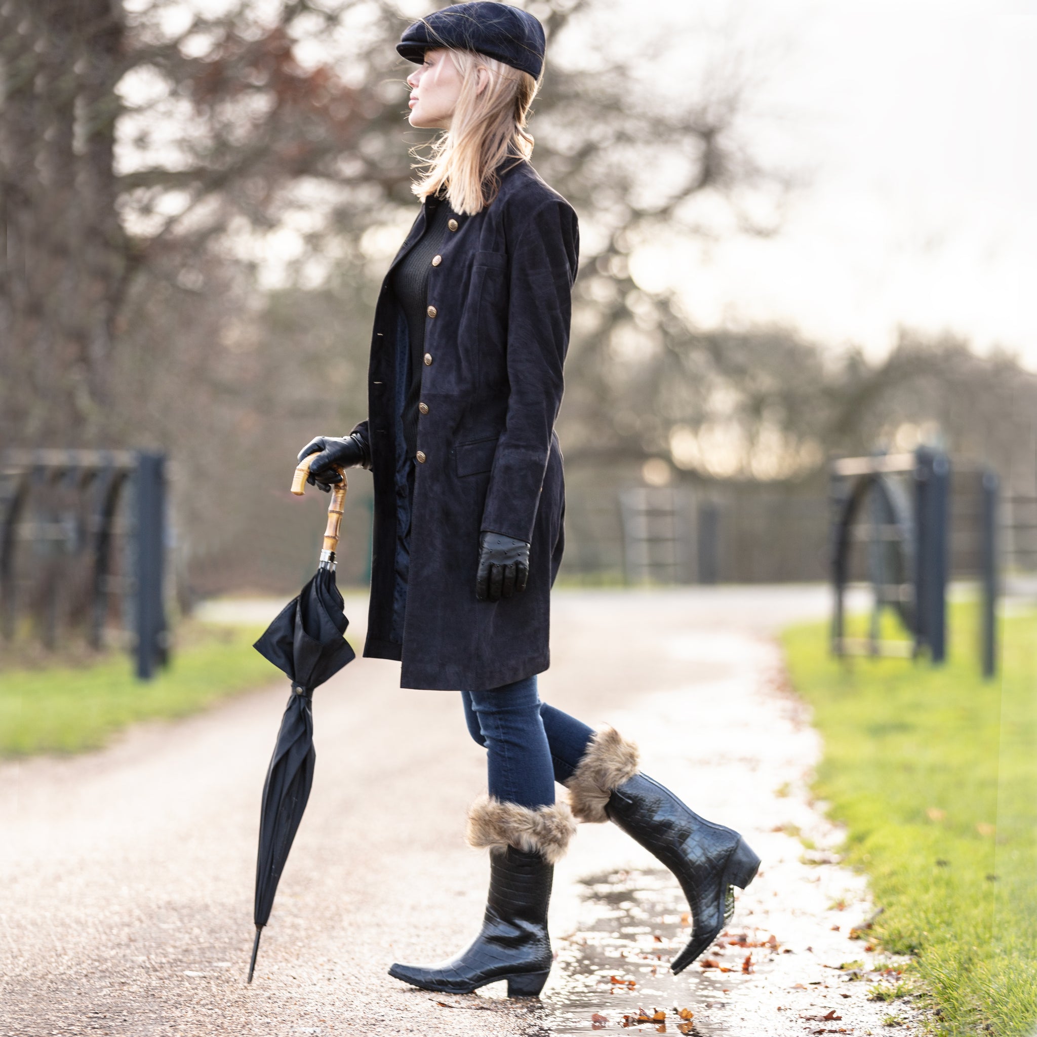 Faux fur boot liner socks